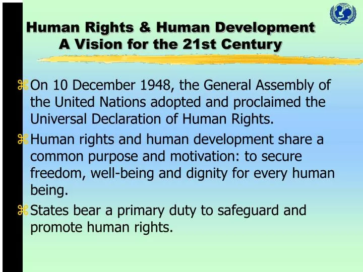 human rights human development a vision for the 21st century