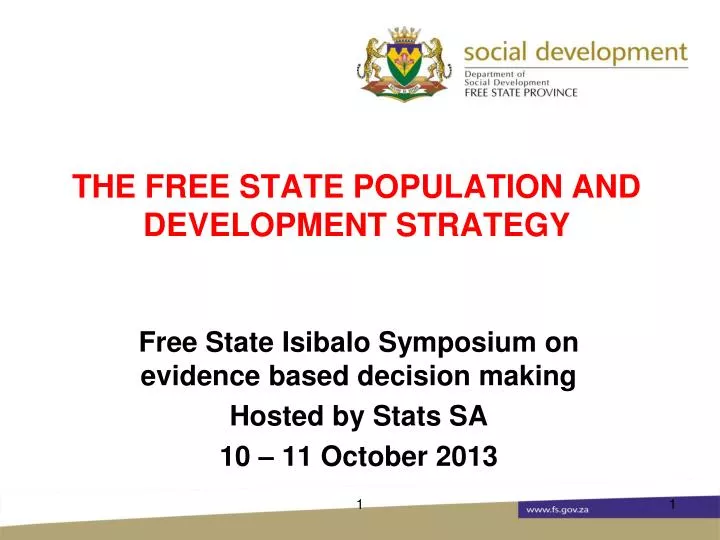 the free state population and development strategy