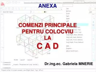anexa comenzi principale pentru colocviu la c a d