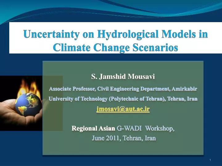 uncertainty on hydrological models in climate change scenarios