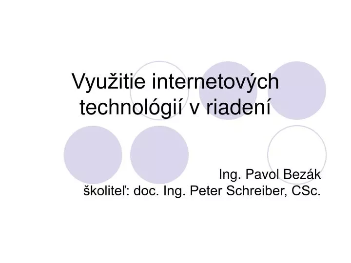 vyu itie internetov ch technol gi v riaden