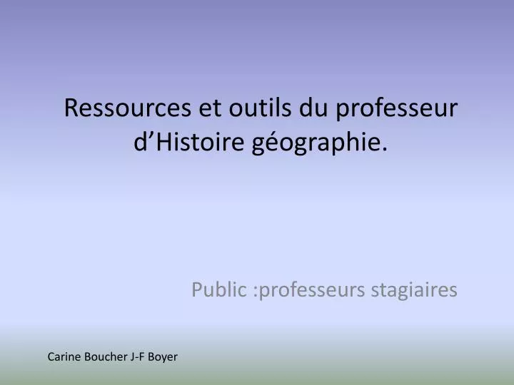 ressources et outils du professeur d histoire g ographie