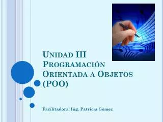 unidad iii programaci n orientada a objetos poo