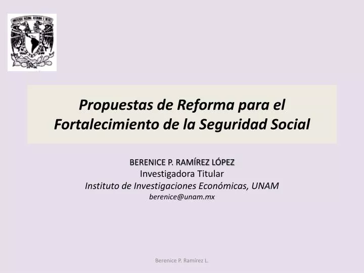 propuestas de reforma para el fortalecimiento de la seguridad social