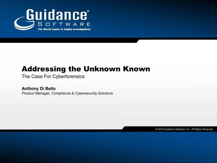 addressing the unknown known the case for cyberforensics