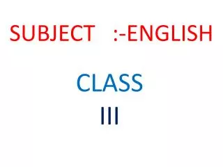 SUBJECT :-ENGLISH