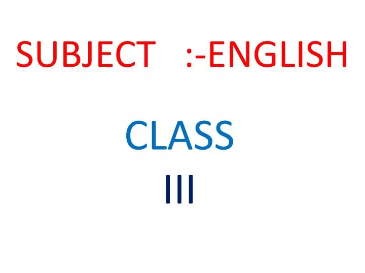 subject english