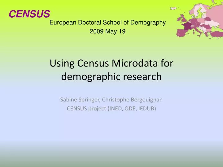 using census microdata for demographic research