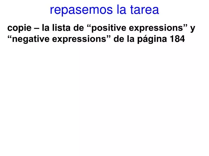 repasemos la tarea