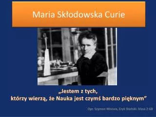 maria sk odowska curie