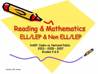 Reading &amp; Mathematics ELL/LEP &amp; Non ELL/LEP