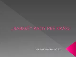 babsk rady pre kr su