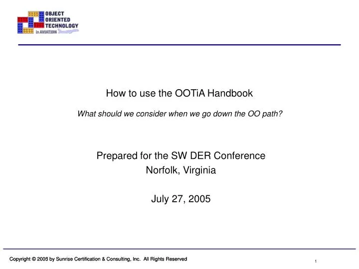 how to use the ootia handbook what should we consider when we go down the oo path
