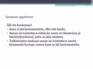 sanaston oppiminen