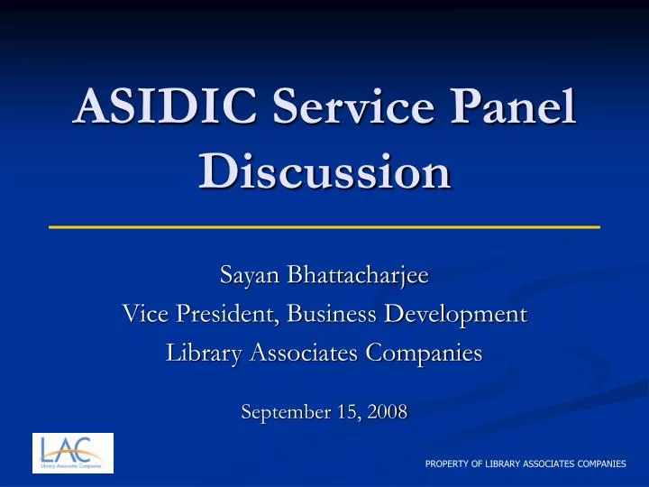asidic service panel discussion