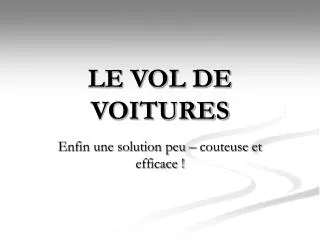le vol de voitures