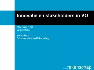 innovatie en stakeholders in vo
