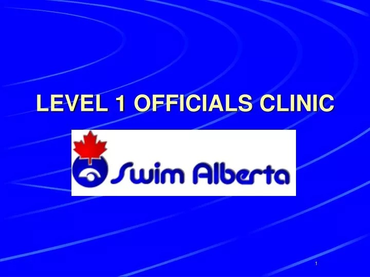 level 1 officials clinic