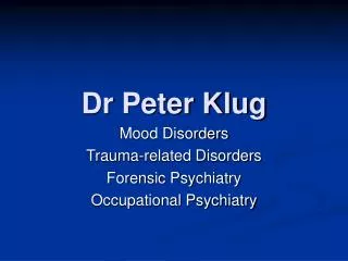 Dr Peter Klug