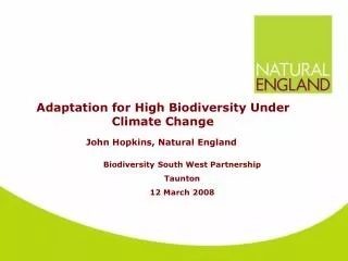 Adaptation for High Biodiversity Under Climate Change