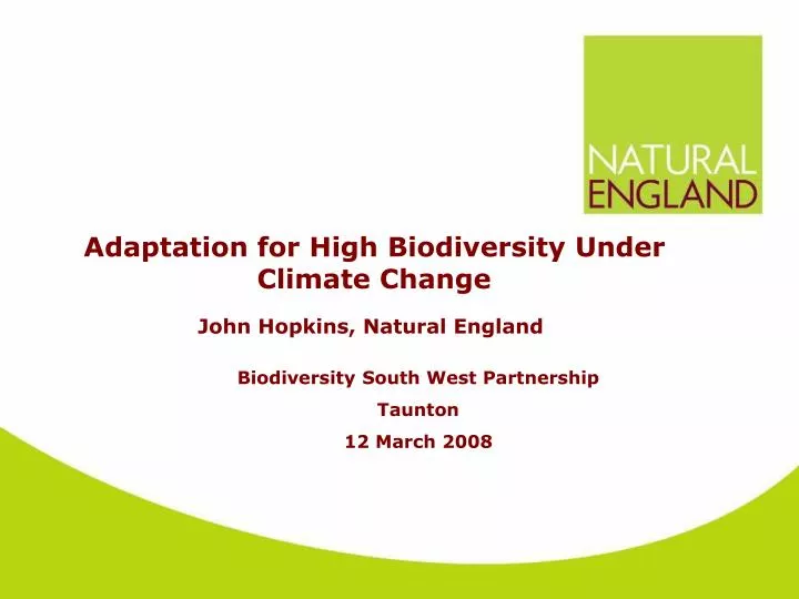 adaptation for high biodiversity under climate change
