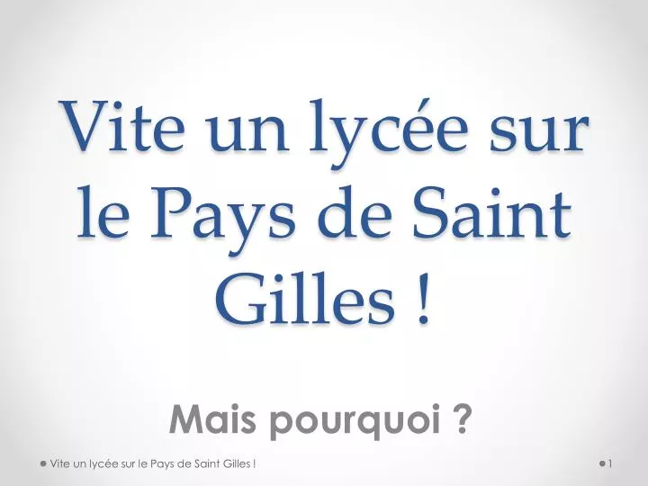 vite un lyc e sur le pays de saint gilles