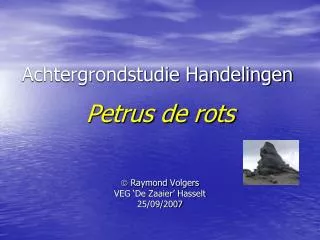 achtergrondstudie handelingen