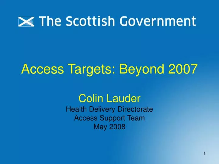access targets beyond 2007
