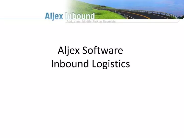 aljex software inbound logistics