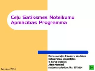 ce u satiksmes noteikumu apm c bas programma
