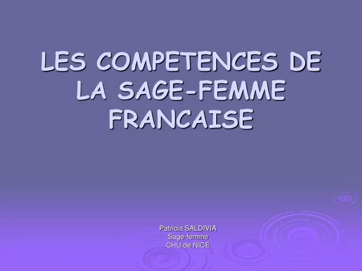 les competences de la sage femme francaise