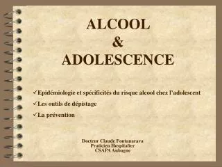 alcool adolescence