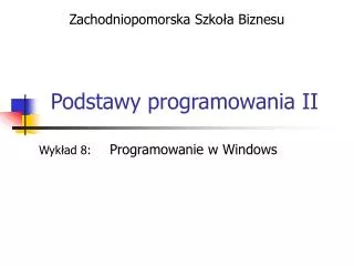 podstawy programowania ii