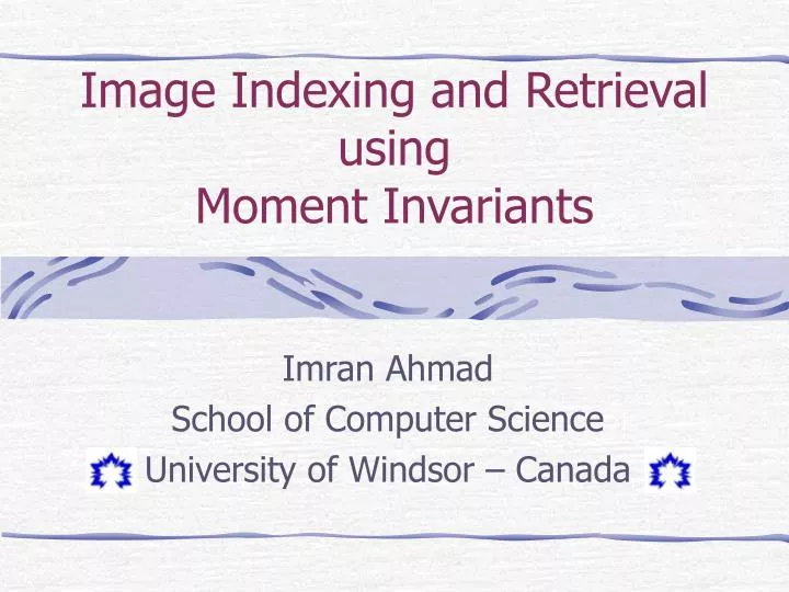 image indexing and retrieval using moment invariants