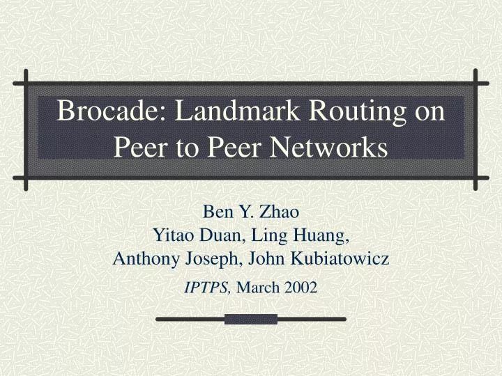 brocade landmark routing on peer to peer networks