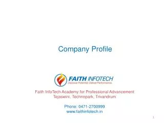 Faith InfoTech Academy for Professional Advancement Tejaswini, Technopark, Trivandrum