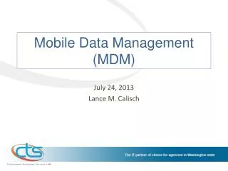 Mobile Data Management (MDM)