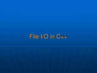 File I/O in C++