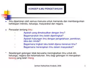 konsep ilmu pengetahuan