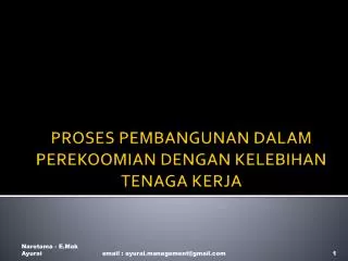 proses pembangunan dalam perekoomian dengan kelebihan tenaga kerja