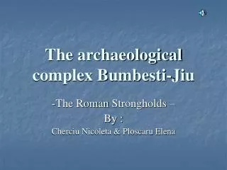 The archaeological complex Bumbesti-Jiu