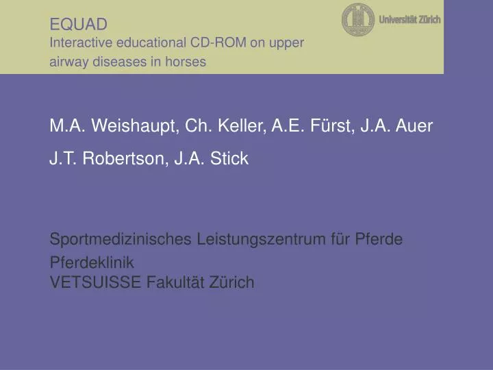 equad interactive educational cd rom on upper airway diseases in horses