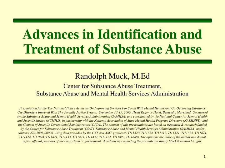 advances in identification and treatment of substance abuse