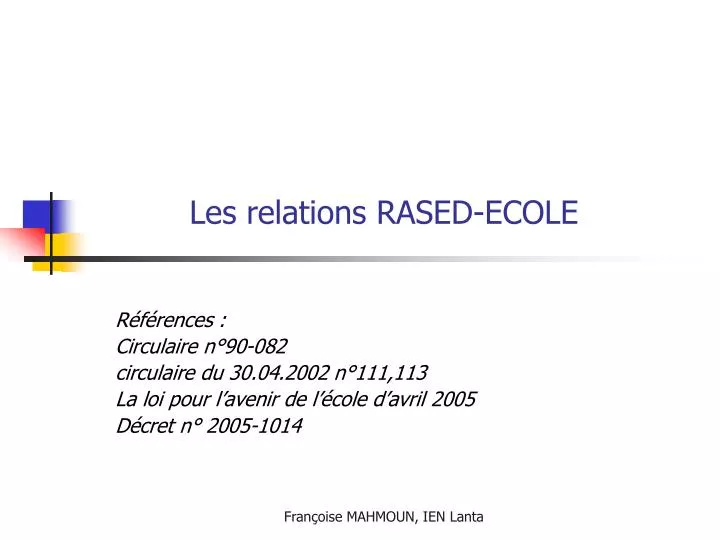 les relations rased ecole