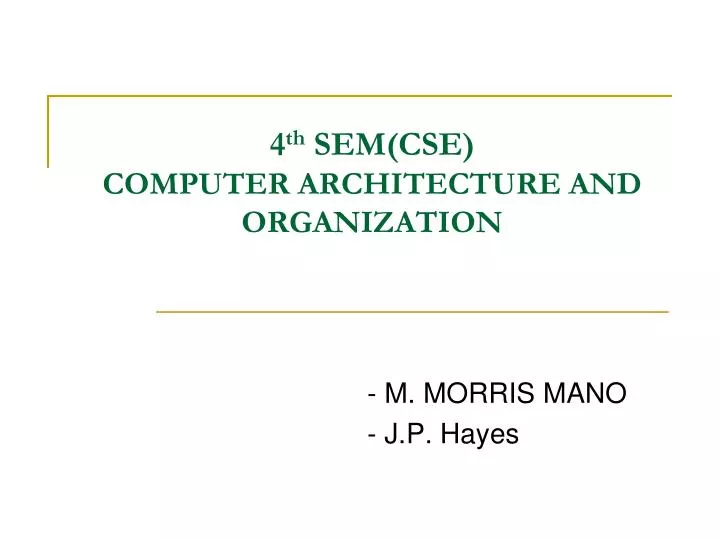 4 th sem cse computer architecture and organization
