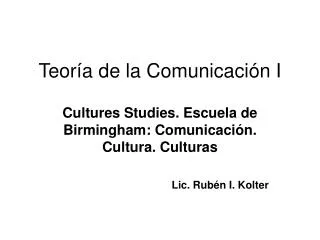 teor a de la comunicaci n i