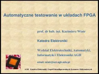 automatyczne testowanie w uk adach fpga