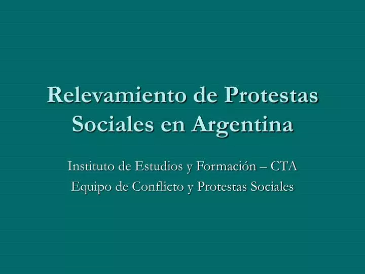 relevamiento de protestas sociales en argentina
