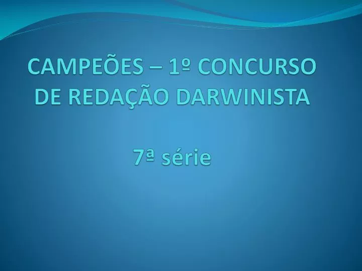 campe es 1 concurso de reda o darwinista 7 s rie