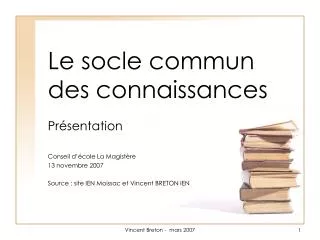 le socle commun des connaissances